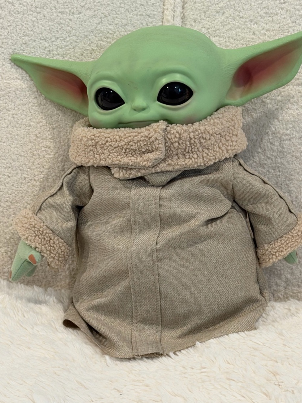 Mattel Grogu Plush Toy - Green Head with Beige Coat - Picture 3 of 4